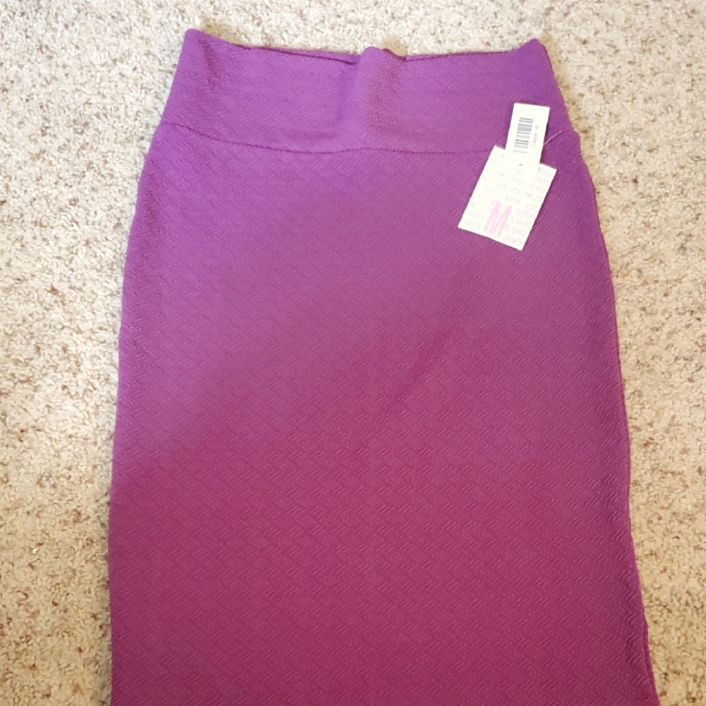 #CAS20 (CH) LuLaRoe Cassie Purple Ribbed Pencil Midi Skirt